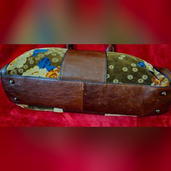Fossil Vintage Rare Reissued Weekender Brown and Multicolor Satchel - Picture 6 of 16